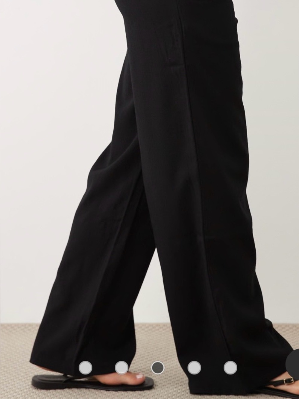 Mango Black Wide-Leg Drawstring Pants - Picture 3 of 9
